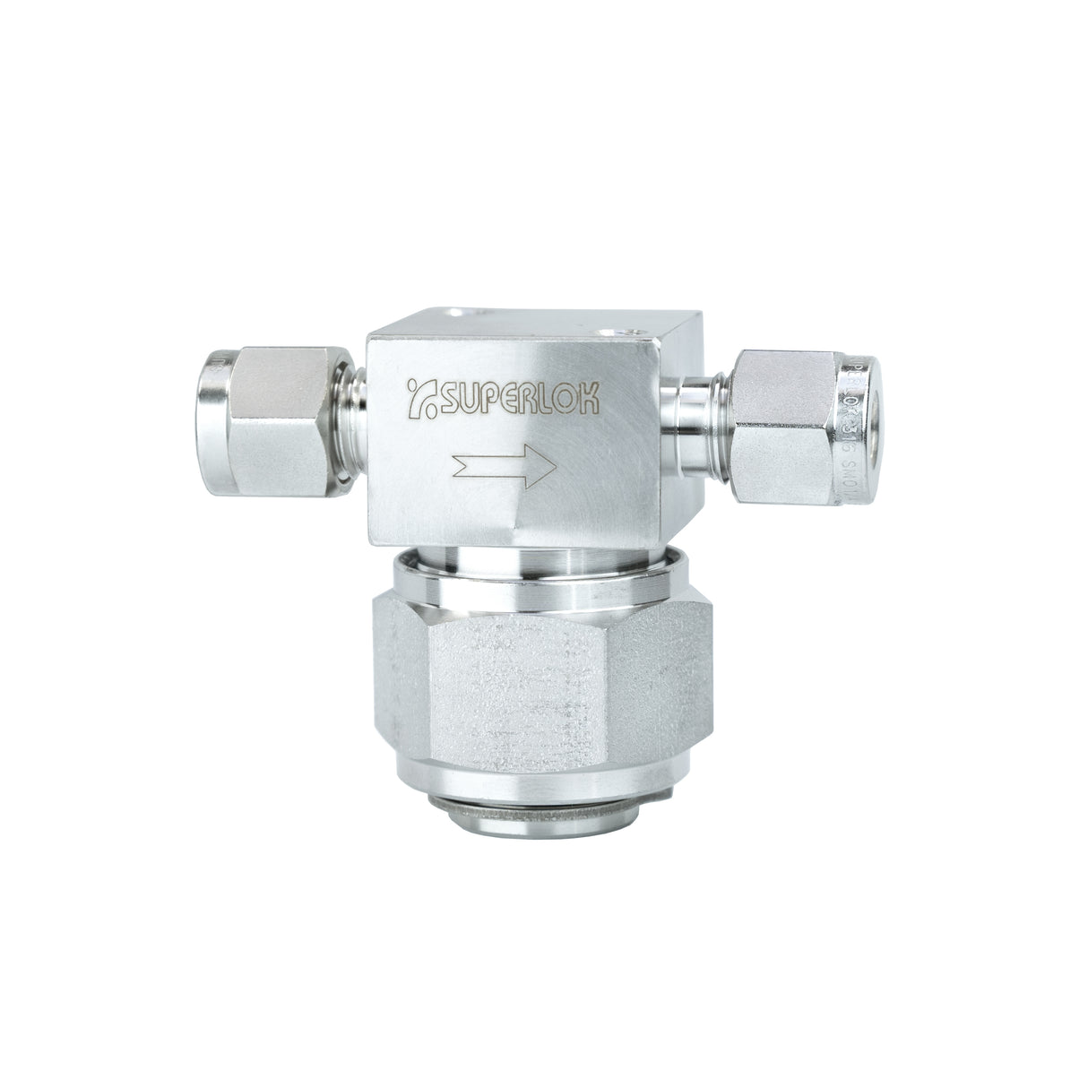 STF2 Micron Tee Filter 3/8" Tube Ends, SS, 6,000psi, Silver Plated Gasket/PTFE Packing,90 Micron.